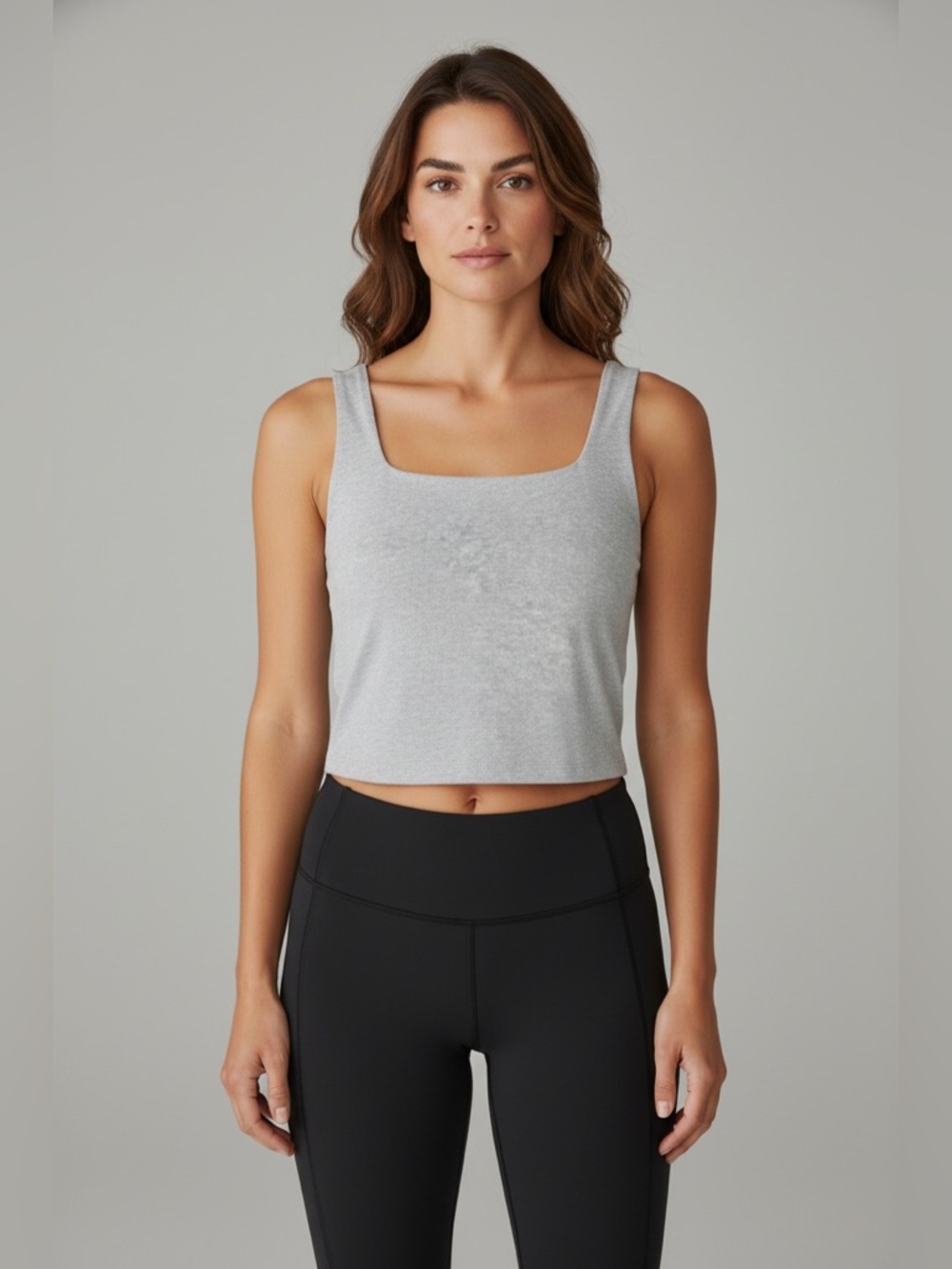 Yogalicious Cropped Athletic Tank // Gray // Large